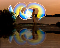 light painting by the lake